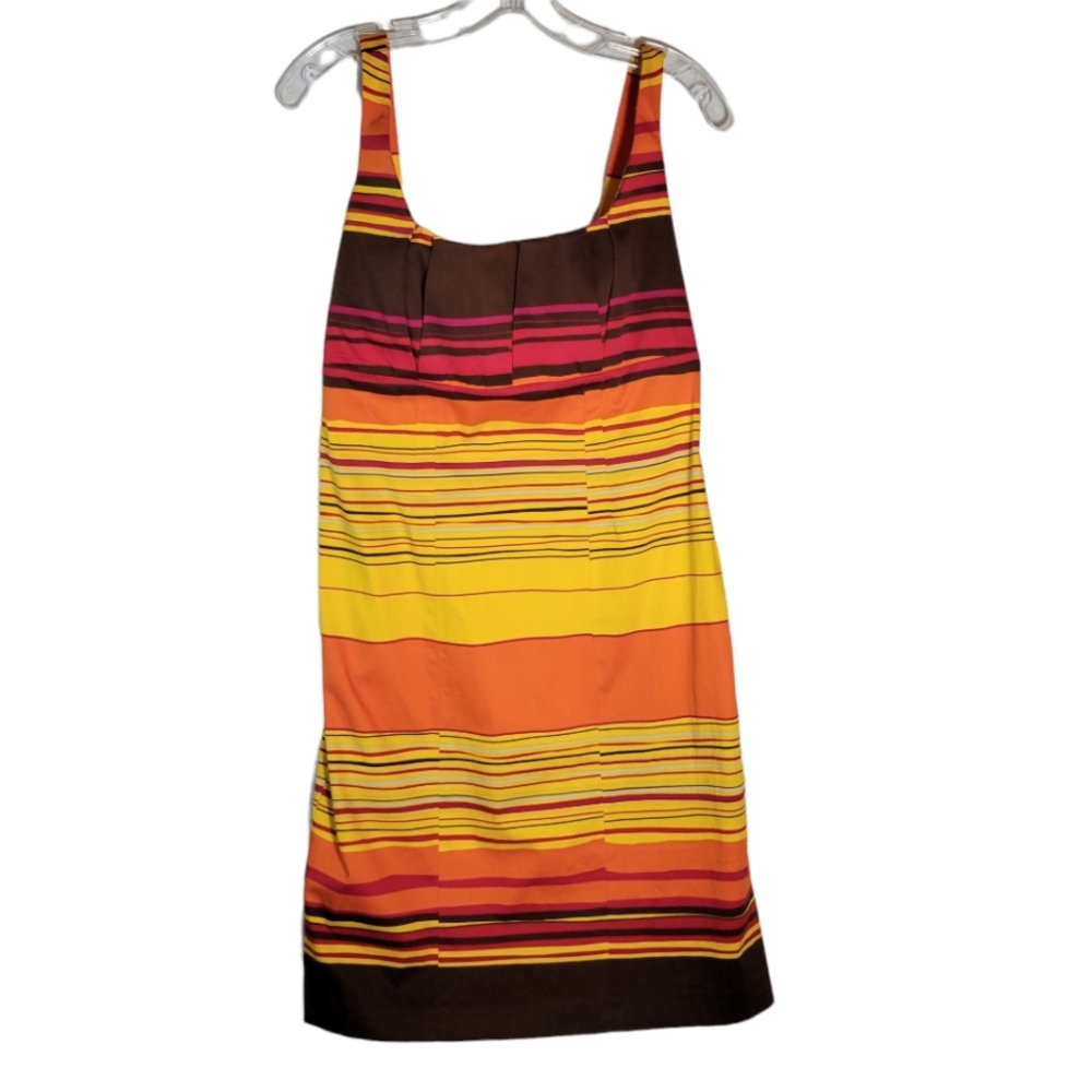 Calvin Klein orange yellow striped sundress Size 8